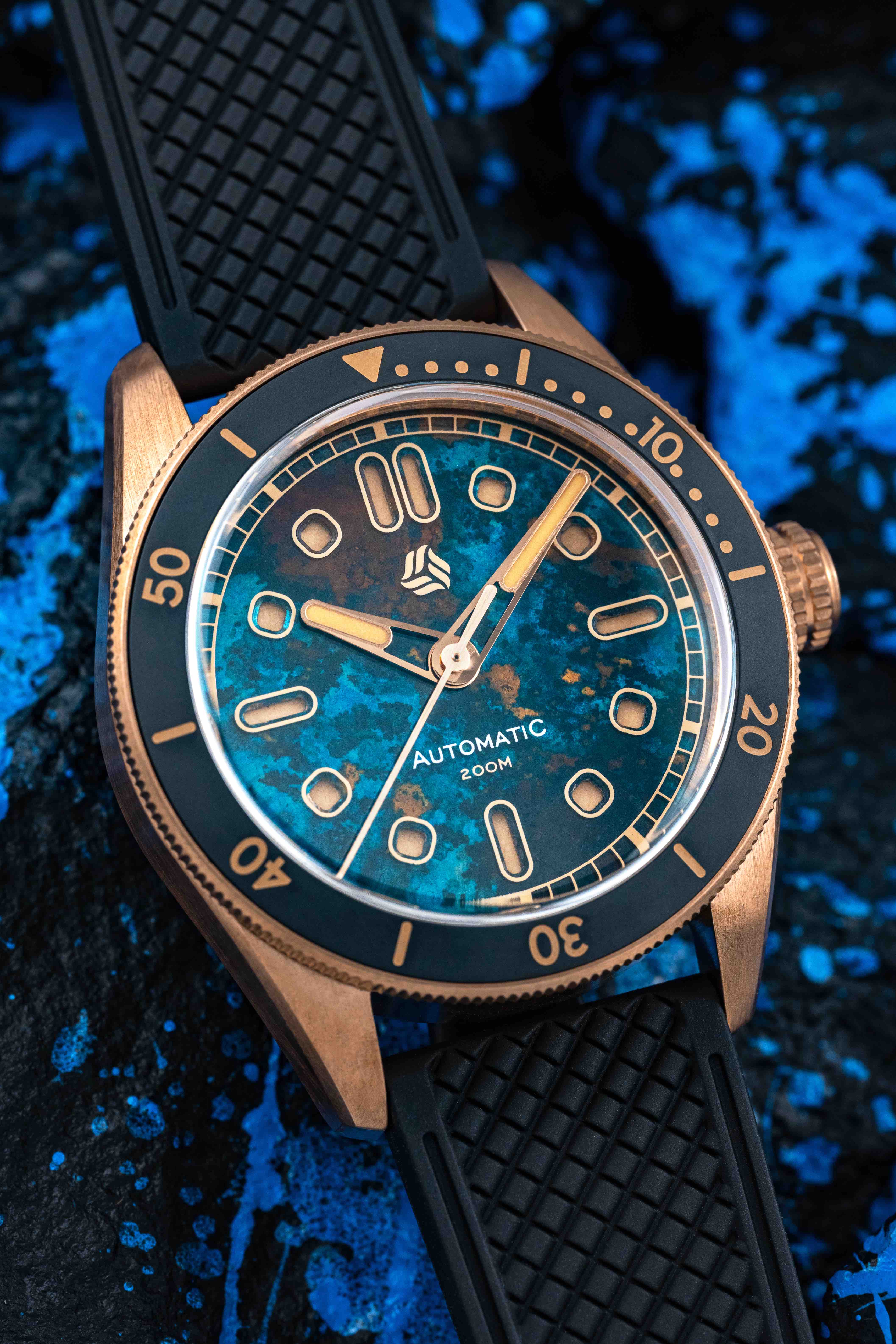 Selten Watch Co Salvage Bronze Patina Series Blue Cave Extropian